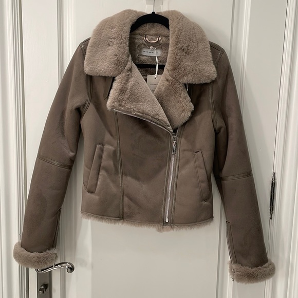 Faux Suede Biker Jacket - Picture 1 of 12